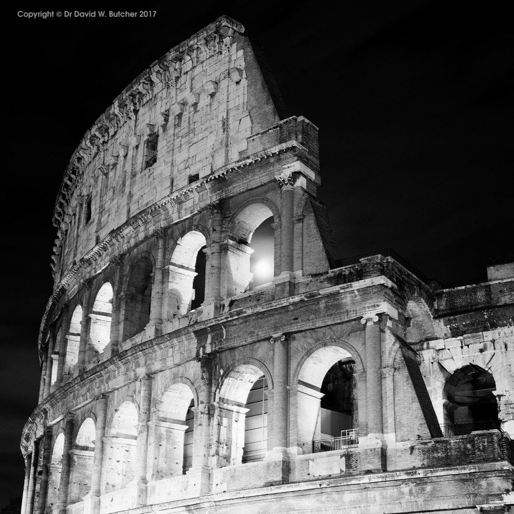 Rome Colosseum And Moon At Night, Italy - Dave Butcher