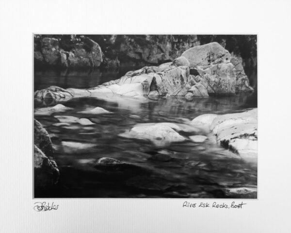 River Esk and rocks near Stanley Ghyll (Dalegarth) Falls in Eskdale near Boot, Lake District England