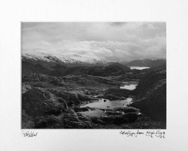 View to Helvellyn from High Rigg between Threlkeld, Thirlspot and Keswick in winter, Lake District England